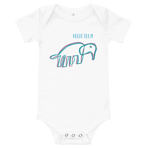 Personalize Elephant Baby Bodysuit