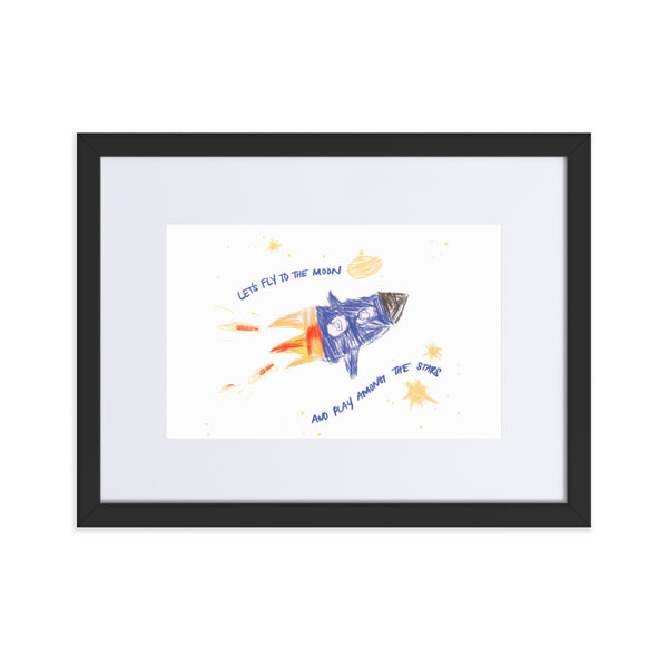 Fly Me To The Moon Framed With Mat