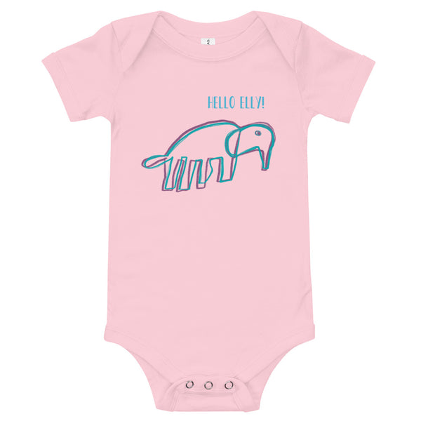 Personalize Elephant Baby Bodysuit