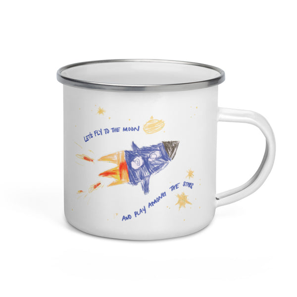 Fly Me To The Moon Enamel Mug