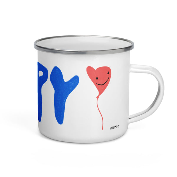 Happy Enamel Mug