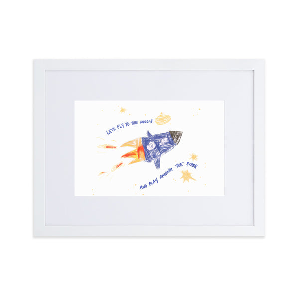 Fly Me To The Moon Framed With Mat